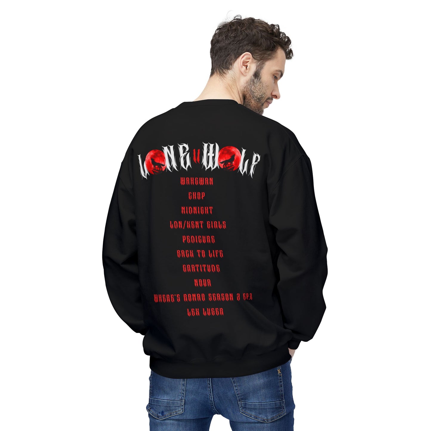 Lone Wolf Fleece Crewneck Sweatshirt, Cozy Unisex Hoodie, Gift for Nature Lovers, Casual Wear, Perfect for Halloween