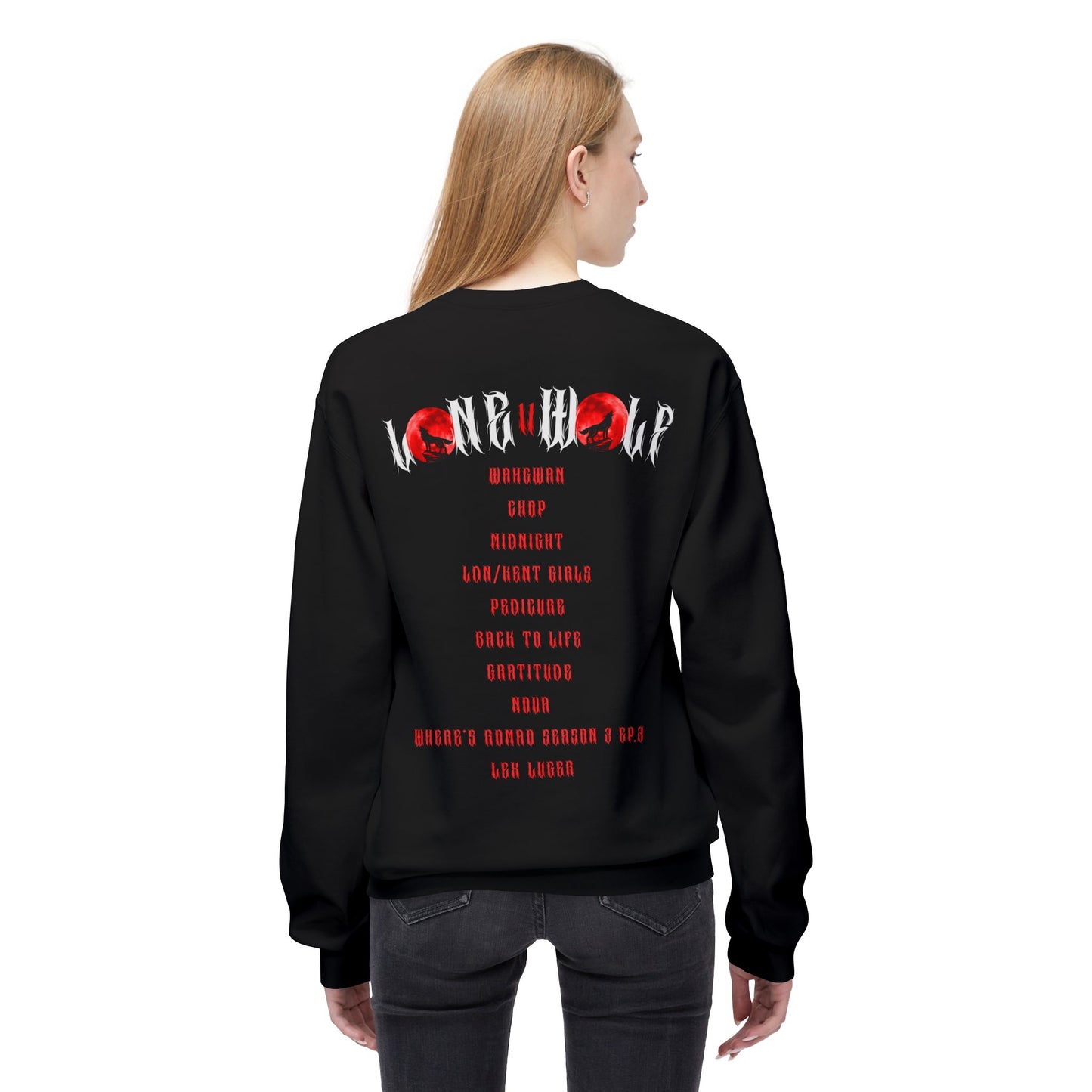 Lone Wolf Fleece Crewneck Sweatshirt, Cozy Unisex Hoodie, Gift for Nature Lovers, Casual Wear, Perfect for Halloween