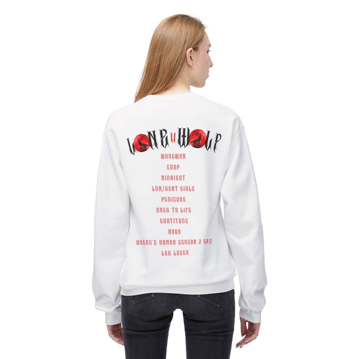 Lone Wolf Fleece Crewneck Sweatshirt, Cozy Unisex Hoodie, Gift for Nature Lovers, Casual Wear, Perfect for Halloween
