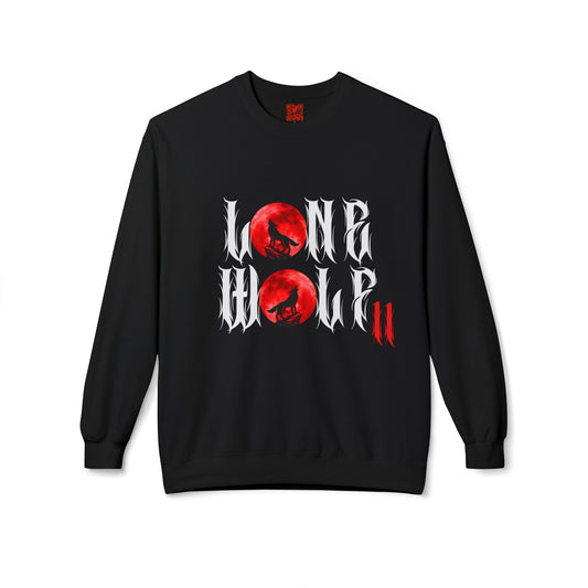 Lone Wolf Fleece Crewneck Sweatshirt, Cozy Unisex Hoodie, Gift for Nature Lovers, Casual Wear, Perfect for Halloween